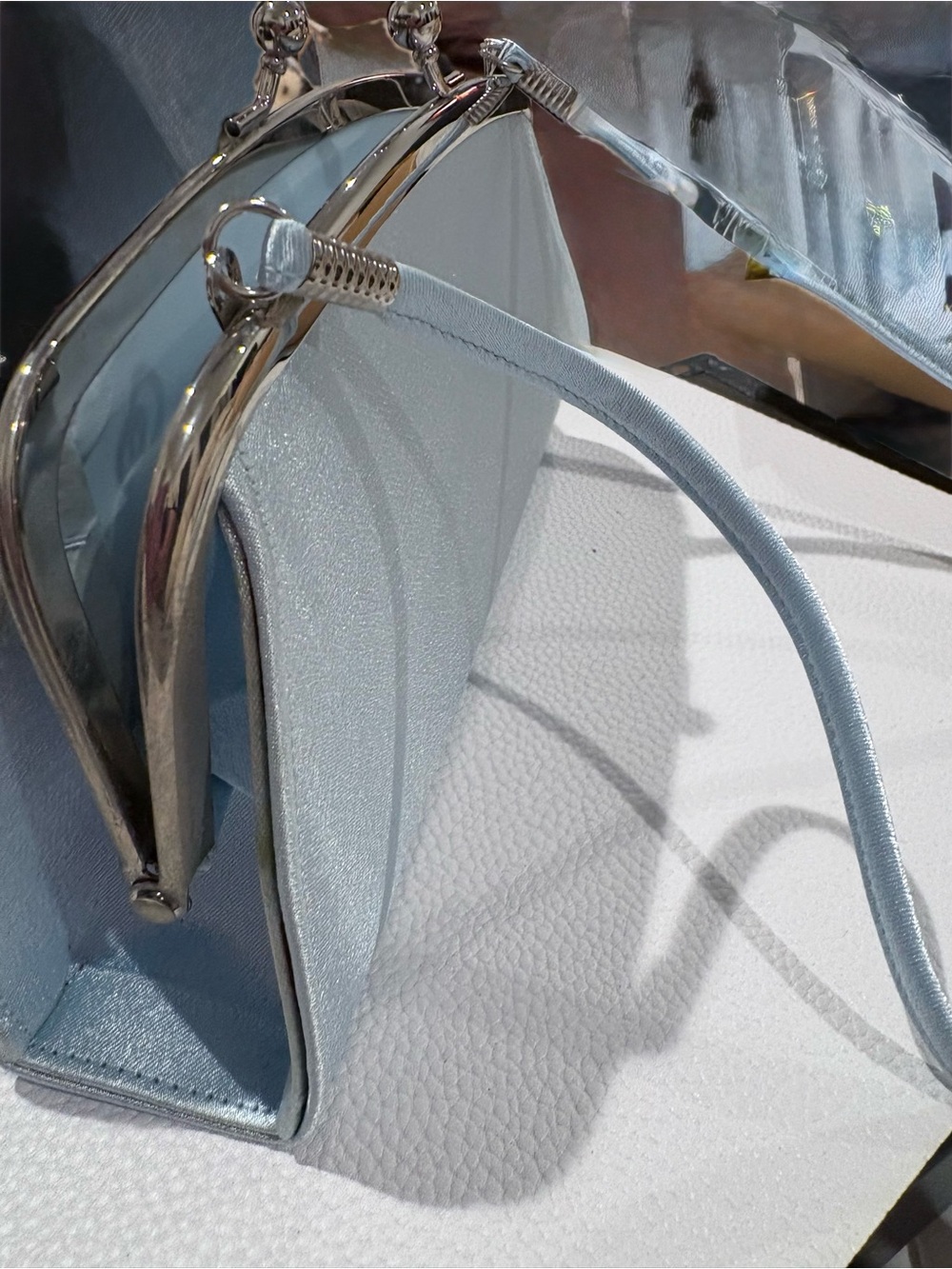 Women's softest light blue satin  Clutch Handbag - Elegant Evening Accessory